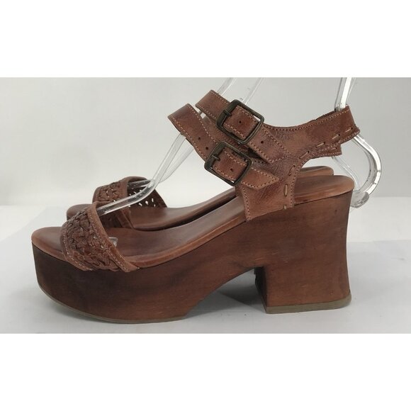 Bed Stu Kenya Platform Sandals Women's 11 Bown Leather Buckle Chunky Gladiator - Picture 15 of 15